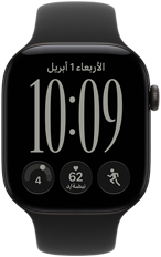 ساعة Apple&nbsp;Watch&nbsp;Series&nbsp;12، إطار ألومنيوم، لون أسود، واجهة الساعة Responsive&nbsp;Art، حزام رياضي، لون أسود