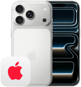 Side by side, iPhone 17 Pro, back exterior, Pro camera system, 3 lenses, microphone, flash, iPhone 17 Pro, front exterior all screen design