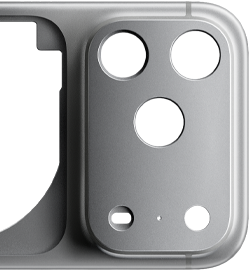 iPhone 17 Pro, back exterior, forged aluminum unibody enclosure