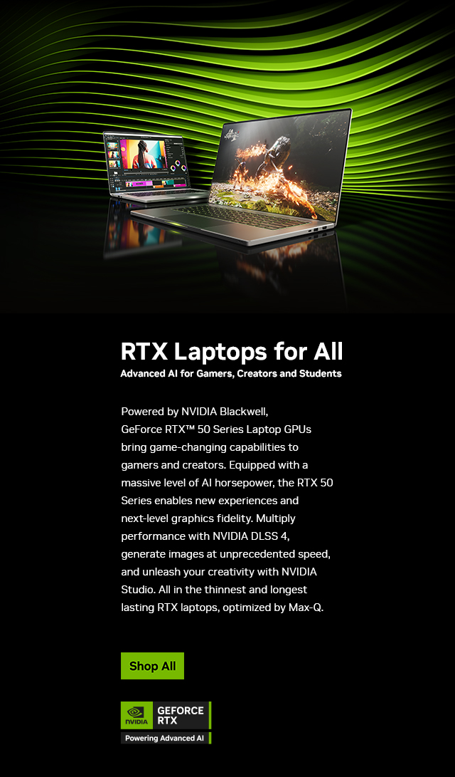 RTX ultimate ray tracing and AI mobile section