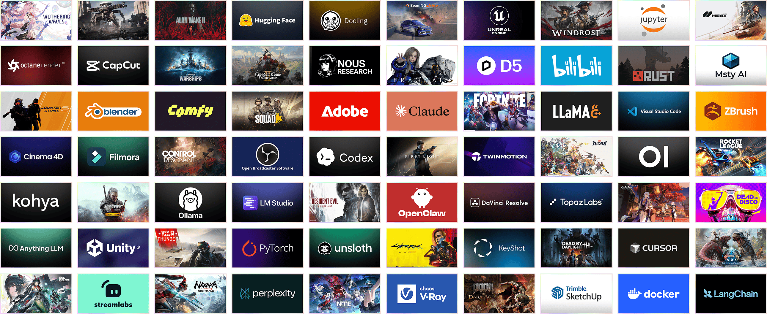 RTX apps, AI tools, and games