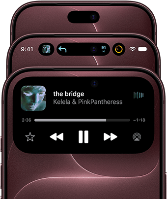 3 iPhone 18 Pros in Burgundy fanned out to show Dynamic Island in different modes: off, minimized, maximized