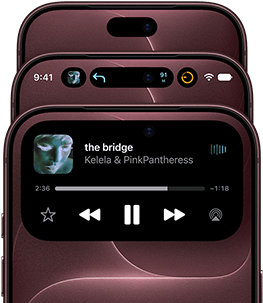 3 iPhone 18 Pros in Burgundy fanned out to show Dynamic Island in different modes: off, minimized, maximized