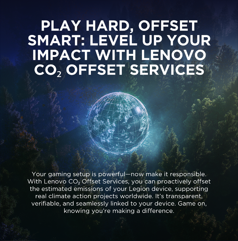 Play Hard, Offset Smart. Level Up Your Impact with Lenovo CO₂ Offset Services