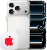 Side by side, iPhone 17 Pro, back exterior, Pro camera system, 3 lenses, microphone, flash, iPhone 17 Pro, front exterior all screen design